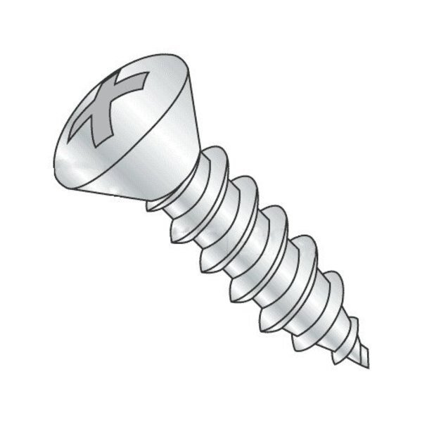 Sheet Metal Screw, #4-24 x 5/8 in, Zinc Plated Steel Oval Head Phillips Drive, 18700 PK, Newport Fasteners, Mfr#: 185157-18700